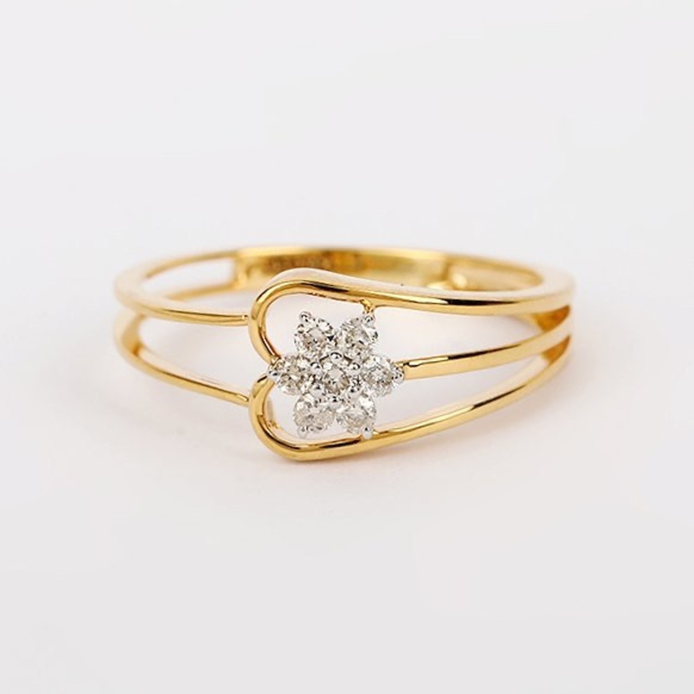 IGI Certified 0.16ctw Natural Diamond Ring Size 7 - 14K Solid Gold